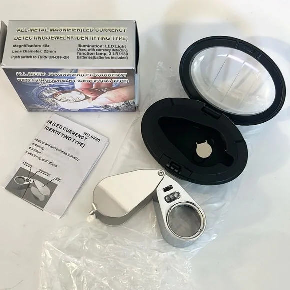 All - metal magnifier - led currency detecting/ jewelry identifying type - Picture 2 of 8